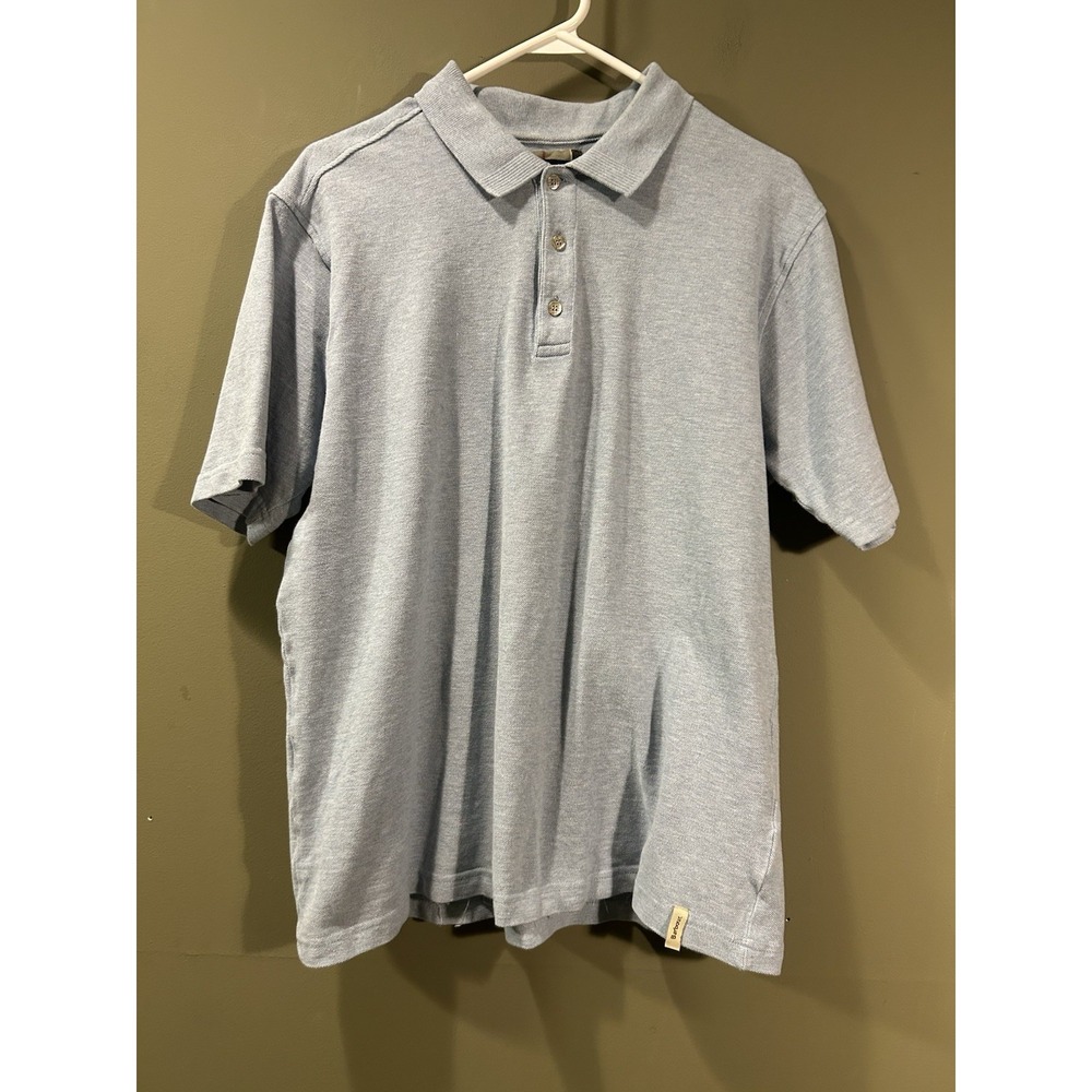 Barbour Cotton Pique Short Sleeve Polo Shirt Golf Preppy Heather Blue Mens Sz L